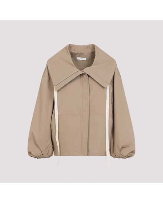 no_brand_found Natural Rolled Llar Jacket Cotton Nylon