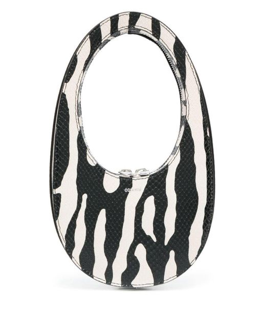 Coperni White Leather Zebra-print Tote Bag