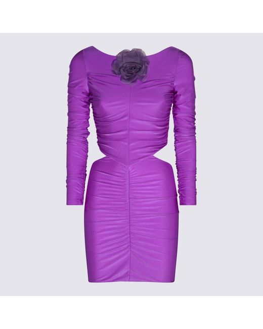 GIUSEPPE DI MORABITO Purple Stretch Cut Out Mini Dress