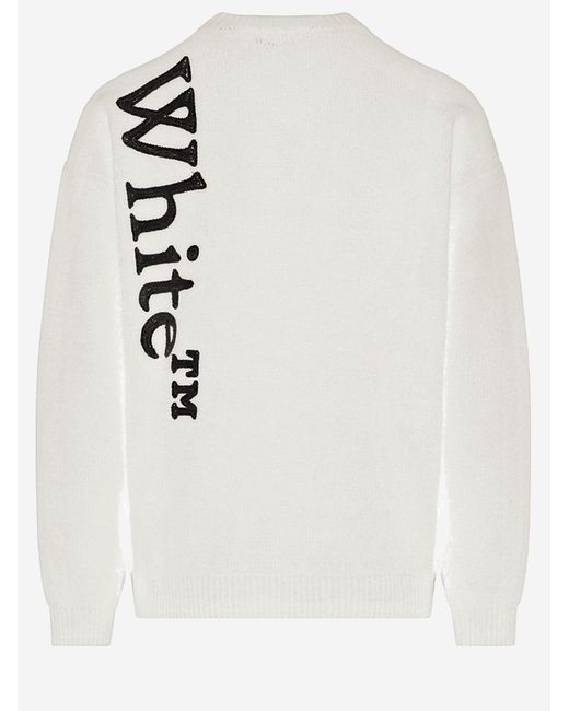 Off-White c/o Virgil Abloh White Wool-Blend Sweater With Logo for men