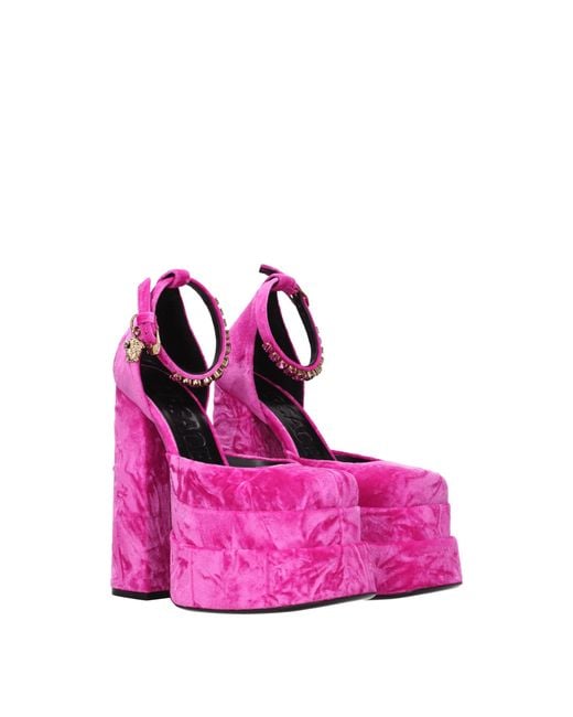 Versace Pink Platform Heel Sandals