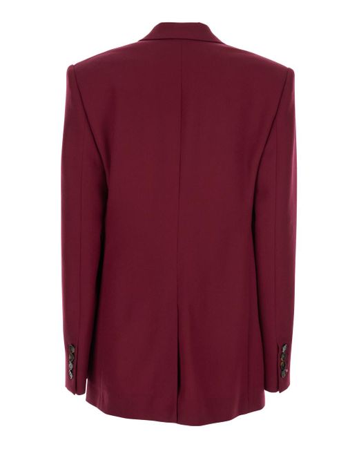 Stella McCartney Purple Bordeaux Single-Breasted Jacket With Notched Revers