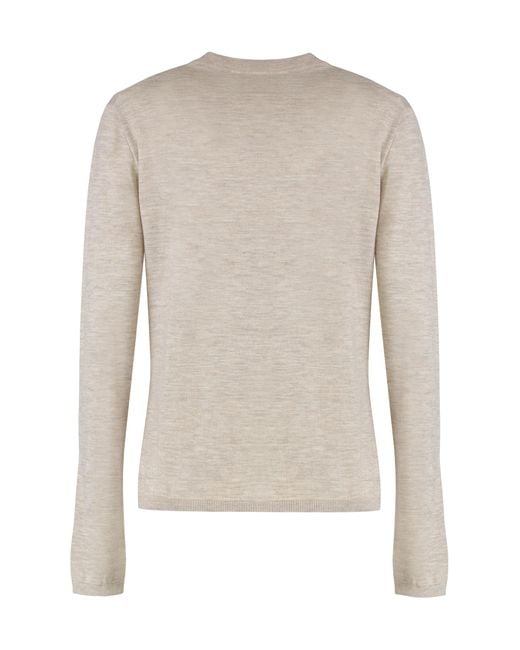 Max Mara White Cashmere Crew Neck Sweater