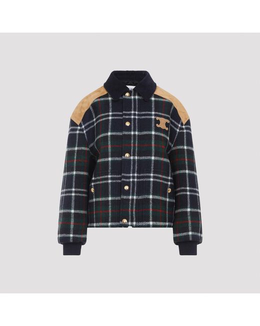 Céline Blue Blouson Triomphe Bomber Jacket