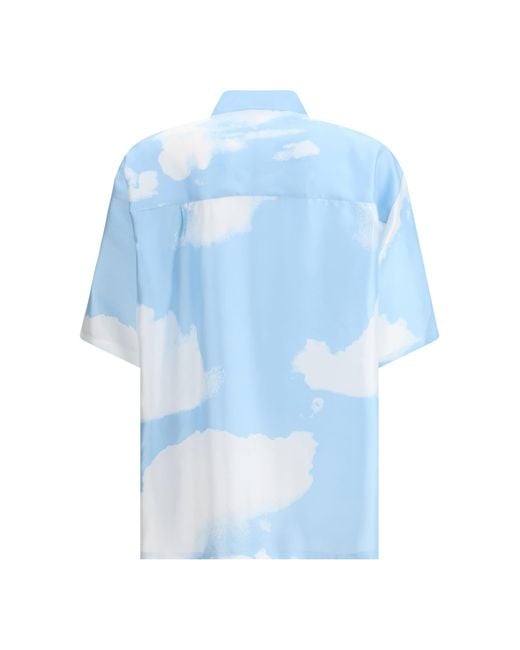 Moschino Blue Silk Camicia for men