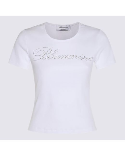 Blumarine White Cotton T-Shirt