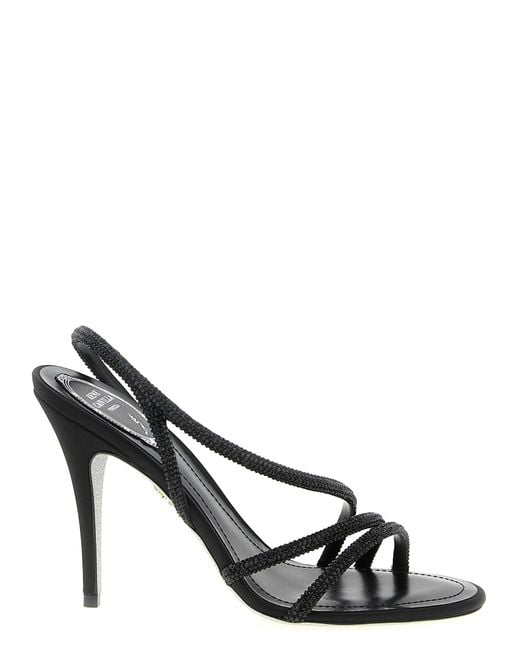 Rene Caovilla Metallic Open Toe Heels
