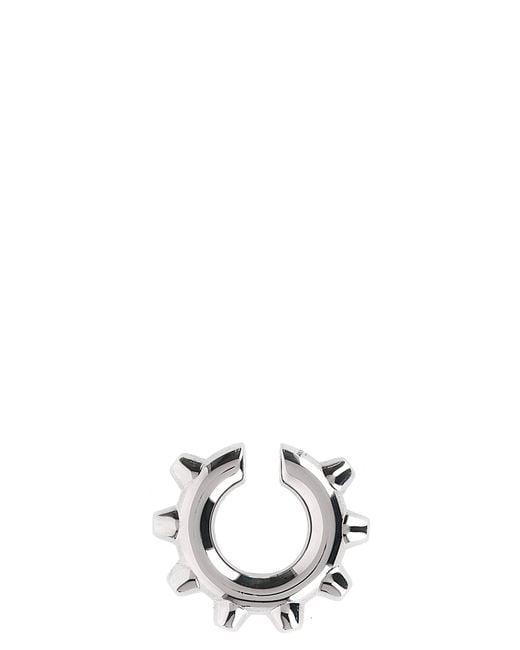 Jil Sander White Brass Earrings