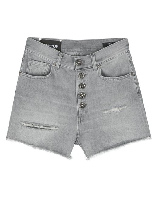 Dondup Gray Light Cotton Denim Shorts