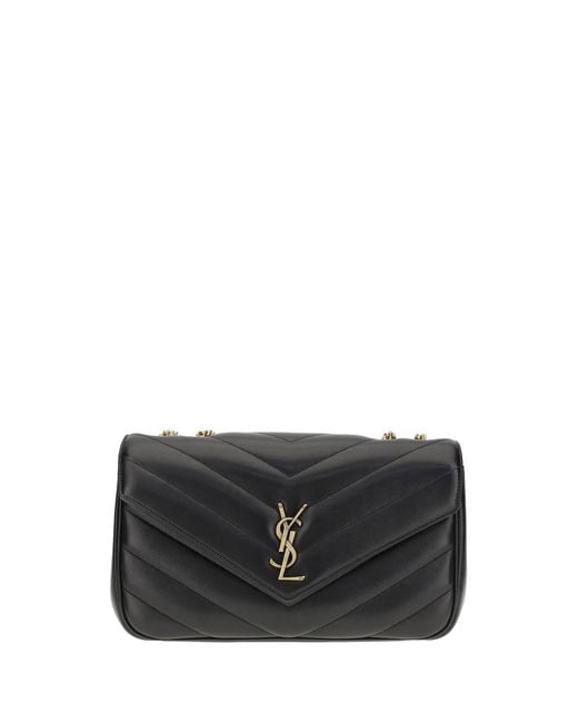 Saint Laurent Black Loulou Shoulder Bag Lambskin