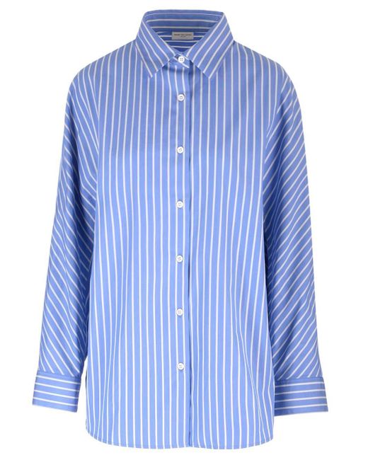Dries Van Noten Blue Oversized "cocoon" Shirt