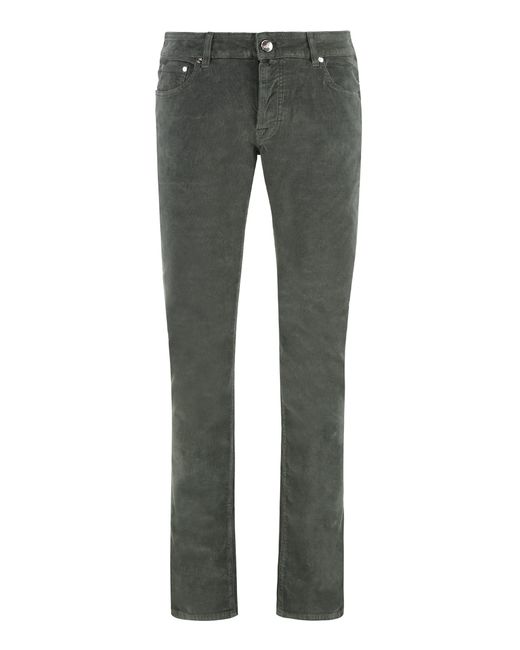 Moorer Gray Credi Corduroy Trousers for men