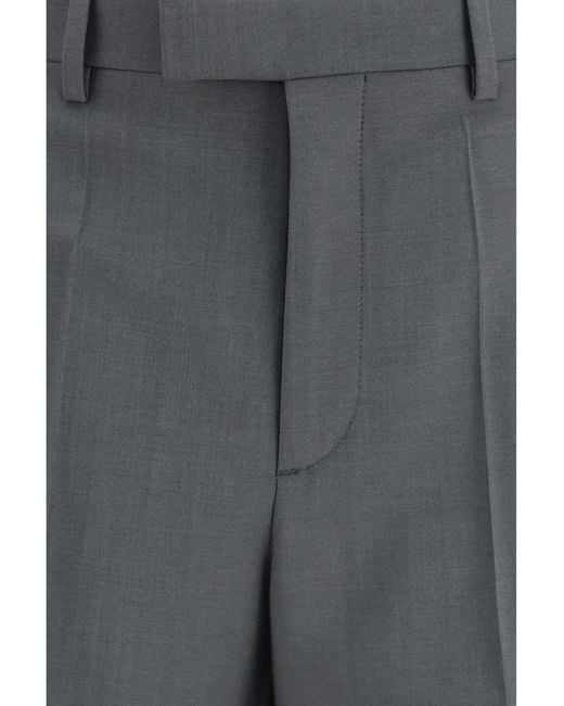 Valentino Gray Wool And Mohair Tailored Pants for men