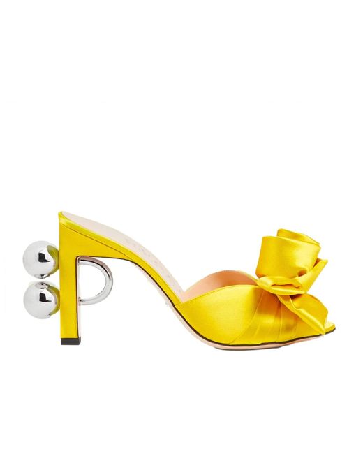 Gucci Yellow Satin Sandal