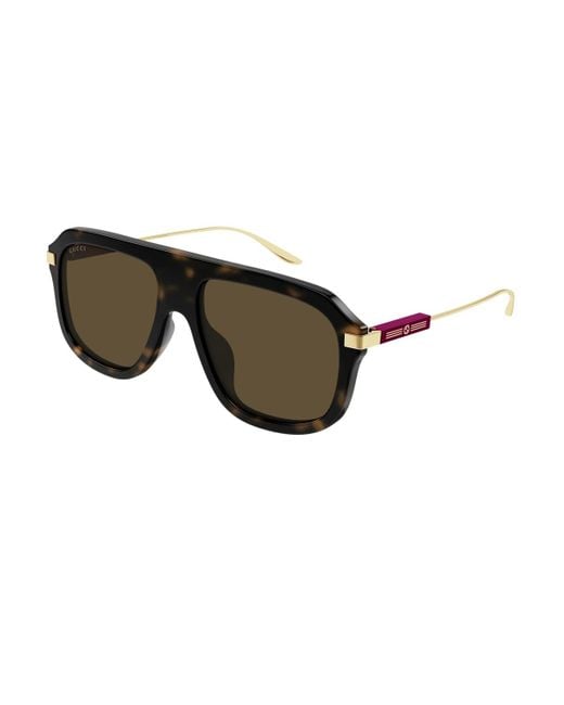 Gucci Brown GG1309S Linea Web Sunglasses for men