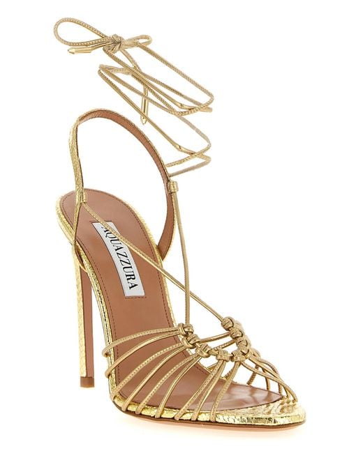 Aquazzura Metallic Ankle Strap Heels