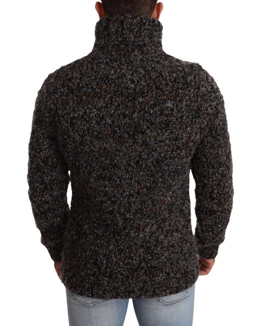 Dolce & Gabbana Black Wool Blend Turtleneck Pullover Sweater Clothing for men