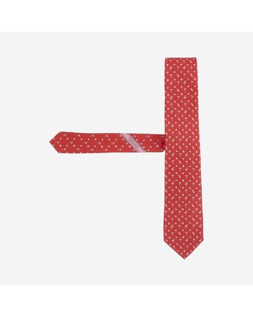 Ferragamo Red Silk Tie Ties & Bow for men