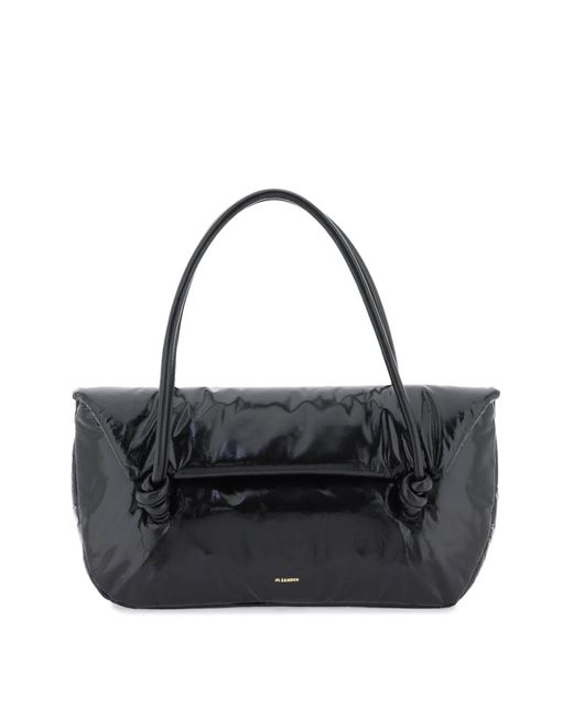 Jil Sander Black Padded Leather Shoulder Bag