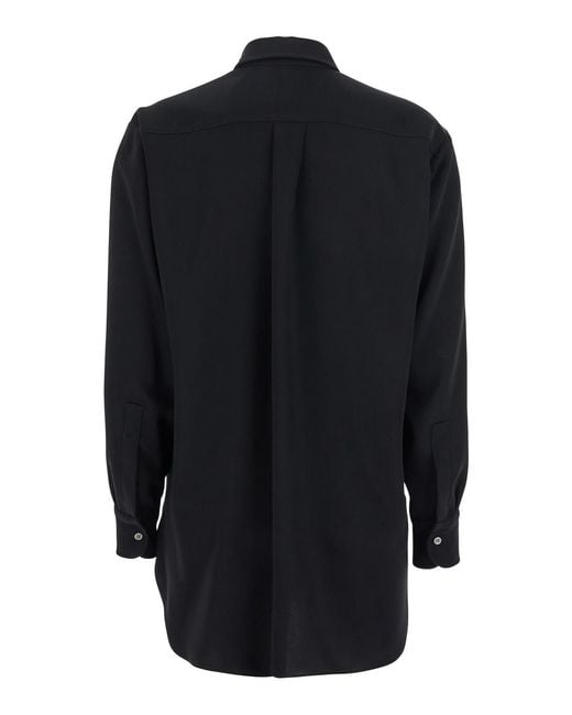 Le Plain Blue Classic Collar Tech Fabric Shirt And Blouses