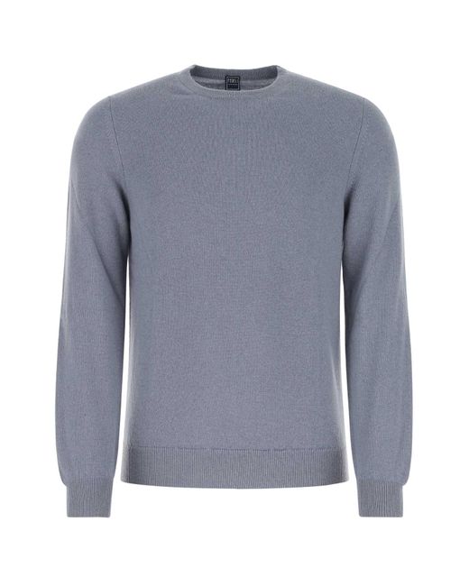 Fedeli Gray Powder Cashmere Sweater for men