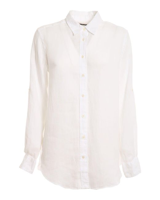 Polo Ralph Lauren Camicia In Lino Bianca 200782777001 in White | Lyst