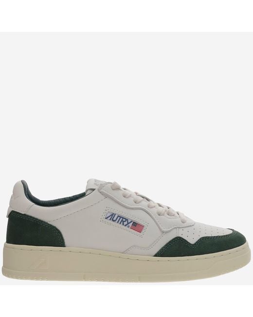 Autry Gray Low Medalist Leather Sneakers for men
