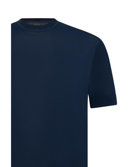 Low Brand Blue Crewneck Sweater Recycled Viscose for men