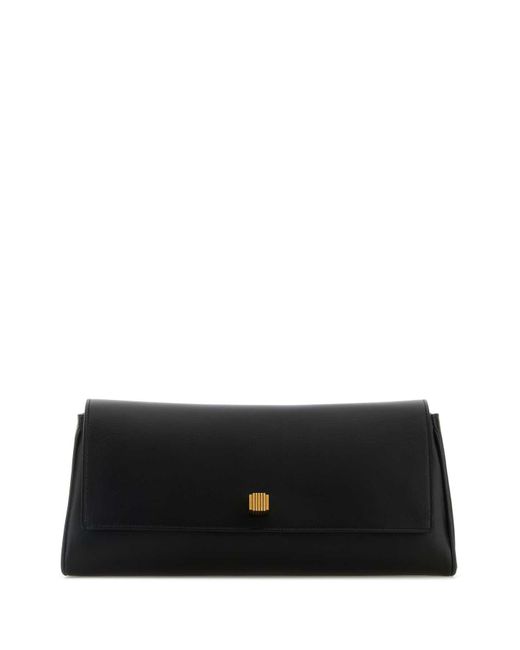 Khaite Black Leather Audrey Clutch