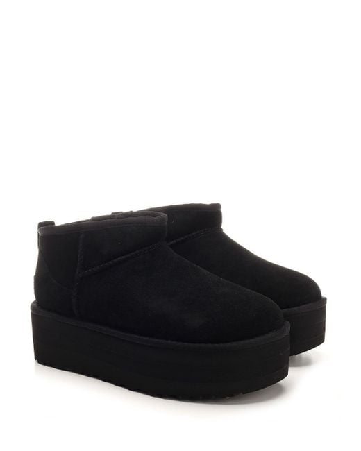 Ugg Black Classic Ultra Mini Boot With Platform