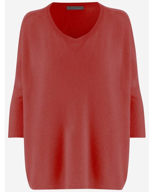 Allude Red Cashmere Sweater