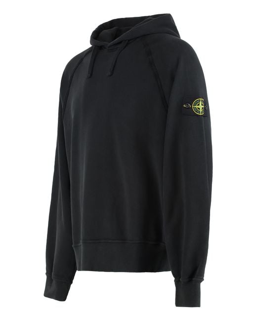 Stone Island Black Cotton Hoodie (Cotton Jumpers for men