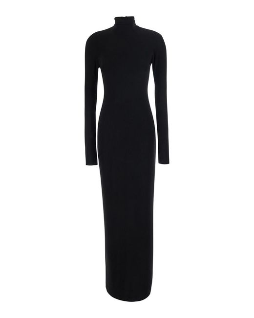 Norma Kamali Black Long Dress Polyester