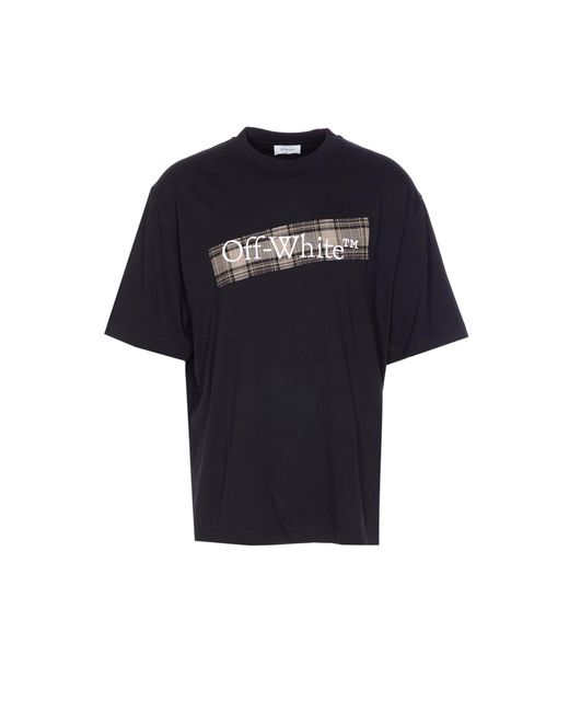 Off-White c/o Virgil Abloh Black Crewneck T-Shirt With Logo Lettering On The Front And Maxi Diagonal Motif On The Rear for men