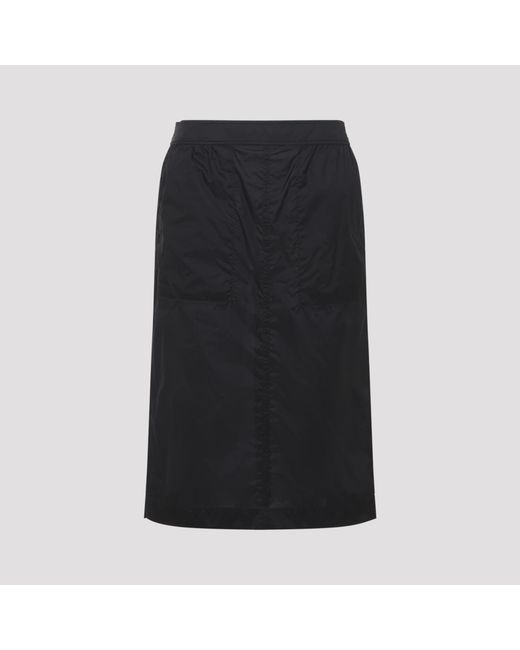 Saint Laurent Black Midi Skirt Polyamide