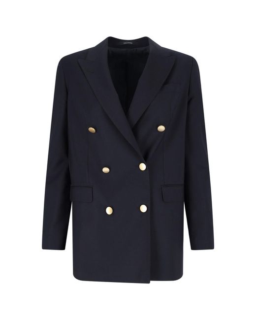 Tagliatore Blue Jasmine Double-Breasted Blazer, Made Exclusively