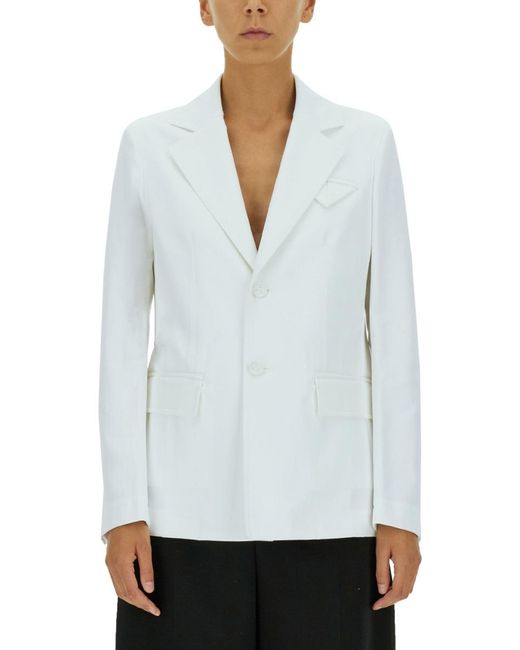 Bottega Veneta White Single-Breasted Jacket