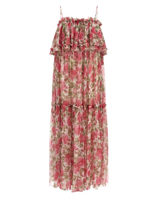 Chloé Red Silk Muslin Dress