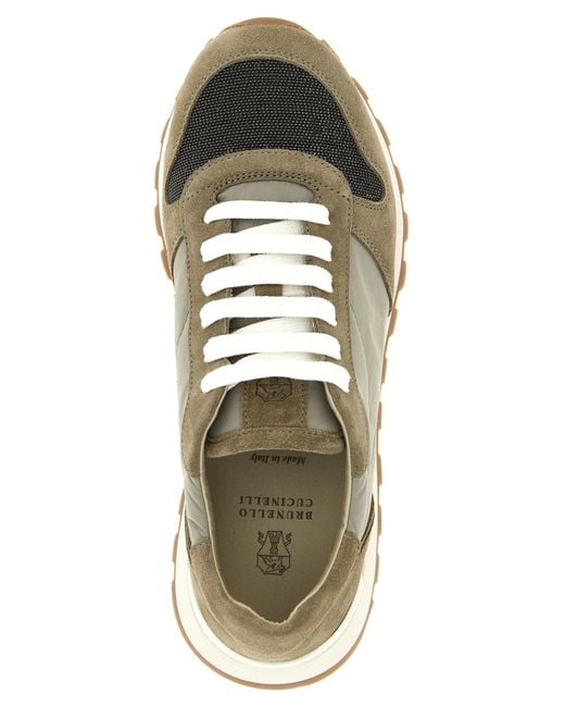 Brunello Cucinelli Green Polyester Athletic Sneakers