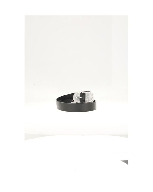 Dior White Leather Belt With Logo Calf for men