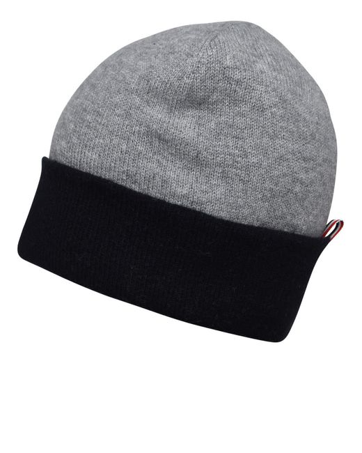 Thom Browne Blue Multicolored Wool Beanie for men