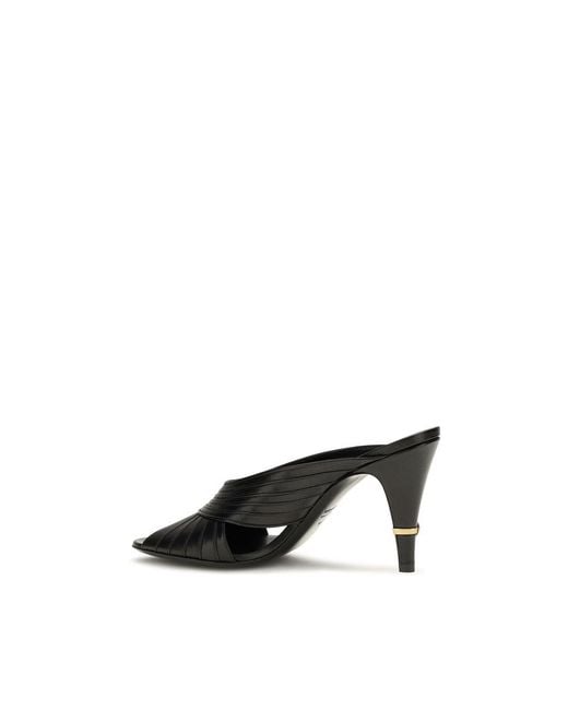 Versace Black Lamb Ovis Aries Mules