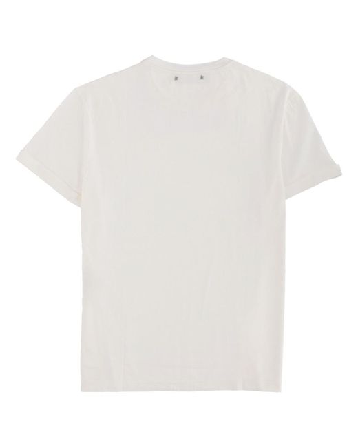 Golden Goose Deluxe Brand White Logo Print T-Shirt Cotton T-Shirts for men