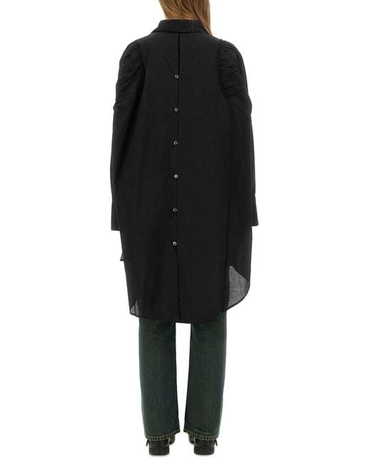 Our Legacy Black Loose Fit Chemisier Dress Cotton