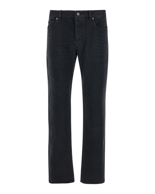 Saint Laurent Blue Slim Jeans With Logo Patch for men