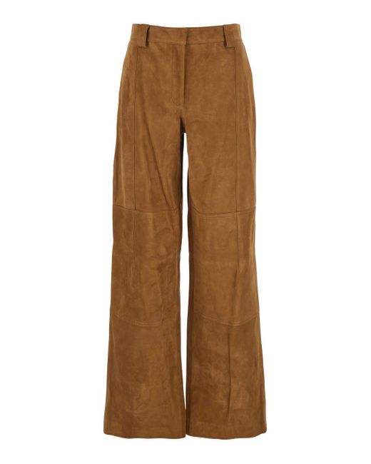 Tory Burch Brown Pants With Belt Loops And Insert Design