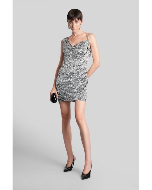 Area Metallic Mini Dress