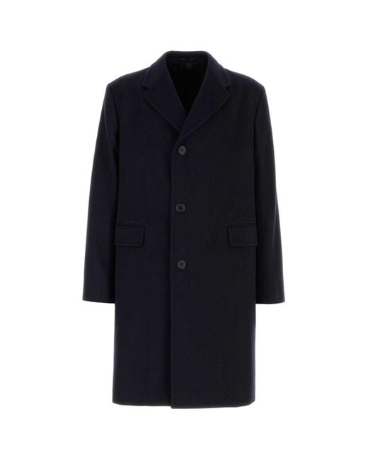 Prada Midnight Wool Coat in Blue for Men Lyst UK