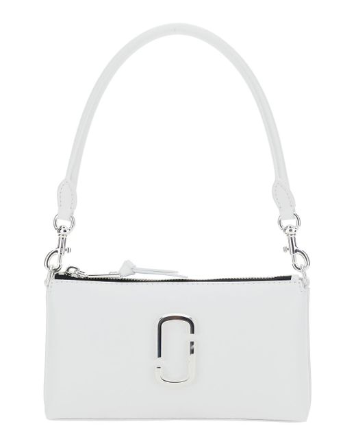 Marc Jacobs White 'The Pochette' Shoulder Bag With Removable Top Handle And Front Plaque