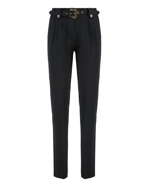 Versace Jeans Couture Black Versace Stretch Viscose Trousers Straight